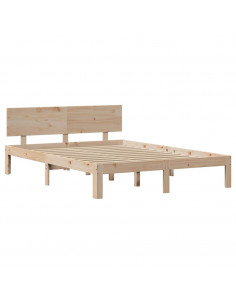 Giroletto con Testiera 160x200 cm in Legno Massello di Pino