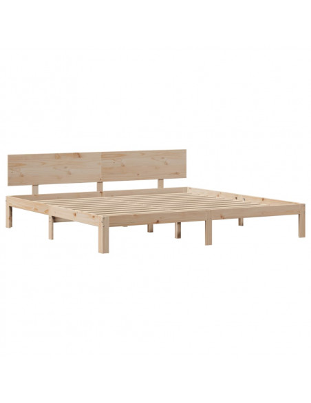 Giroletto con Testiera 200x200 cm in Legno Massello di Pino