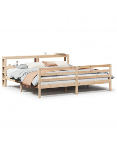 Giroletto con Testiera 200x200 cm in Legno Massello di Pino