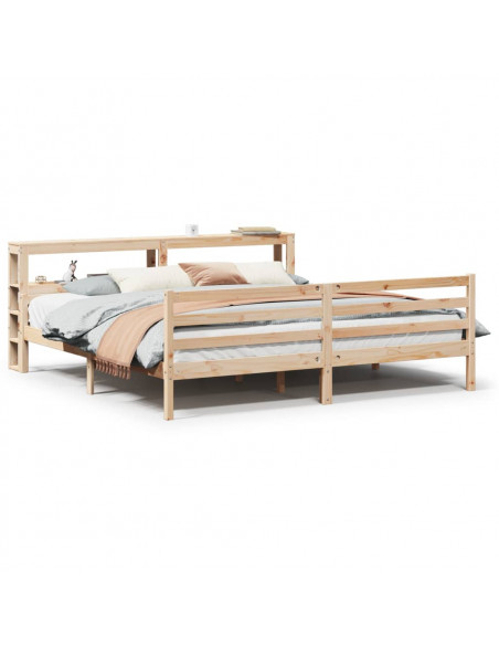 Giroletto con Testiera 200x200 cm in Legno Massello di Pino