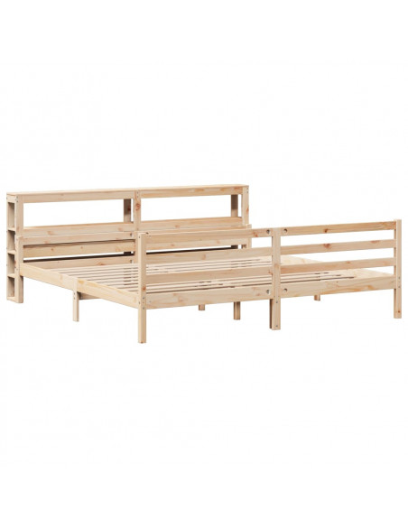 Giroletto con Testiera 200x200 cm in Legno Massello di Pino