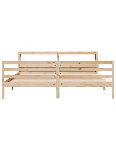 Giroletto con Testiera 200x200 cm in Legno Massello di Pino