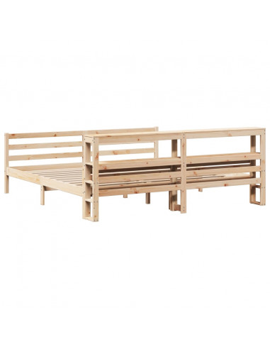 Giroletto con Testiera 200x200 cm in Legno Massello di Pino