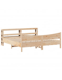 Giroletto con Testiera 200x200 cm in Legno Massello di Pino