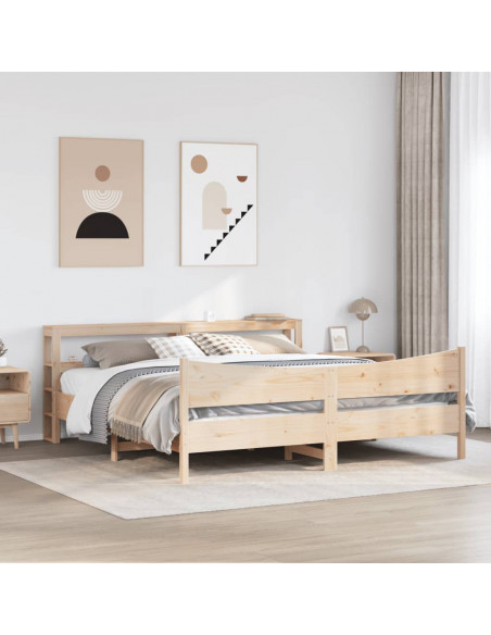 Giroletto con Testiera 200x200 cm in Legno Massello di Pino