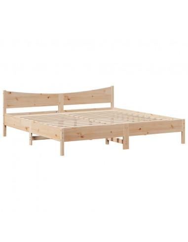 Giroletto con Testiera 200x200 cm in Legno Massello di Pino