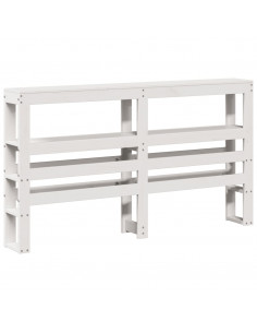 Giroletto con Testiera Bianco 140x190 cm in Legno Massello Pino 2