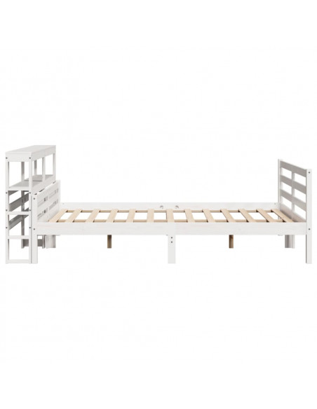 Giroletto con Testiera Bianco 150x200 cm Legno Massello di Pino
