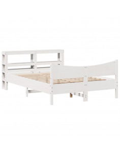 Giroletto con Testiera Bianco 150x200 cm Legno Massello di Pino