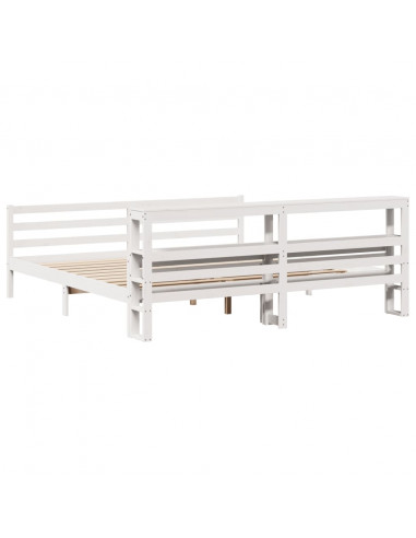 Giroletto con Testiera Bianco 180x200 cm Massello Pino