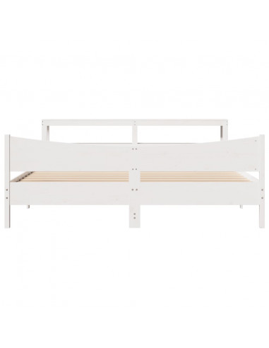 Giroletto con Testiera Bianco 180x200 cm Massello Pino