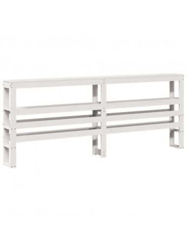 Giroletto con Testiera Bianco 200x200 cm Legno Massello di Pino