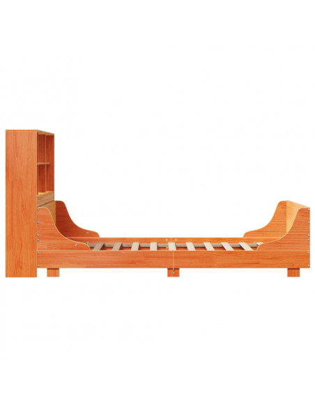 Letto Libreria senza Materasso Marrone Cera 75x190 cm Legno