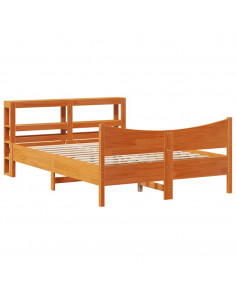 Giroletto con Testiera Marrone Cera 135x190 cm Massello Pino