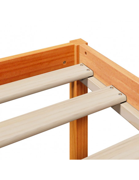 Letto Libreria senza Materasso Marrone Cera 75x190 cm Legno