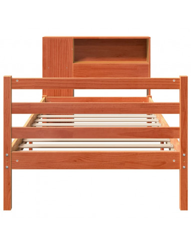 Letto Libreria senza Materasso Marrone Cera 75x190 cm Legno