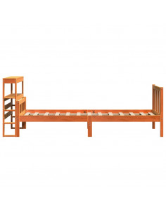 Giroletto con Testiera Marrone Cera 75x190 cm Massello Pino