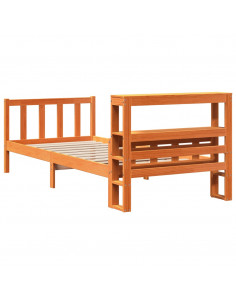 Giroletto con Testiera Marrone Cera 75x190 cm Massello Pino 2