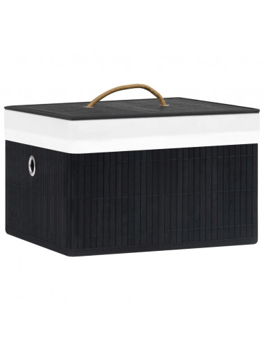 Scatole Portaoggetti 4 pz in Bambù Nere