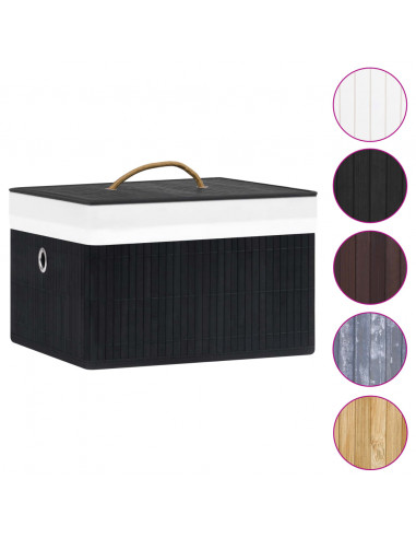 Scatole Portaoggetti 4 pz in Bambù Nere