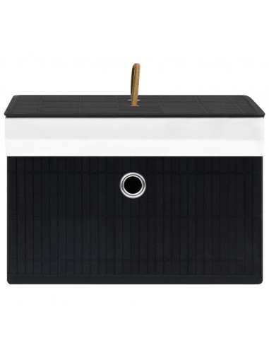 Scatole Portaoggetti 4 pz in Bambù Nere