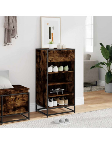 Scarpiera Rovere Fumo 48x38x97,5 cm in Legno Multistrato