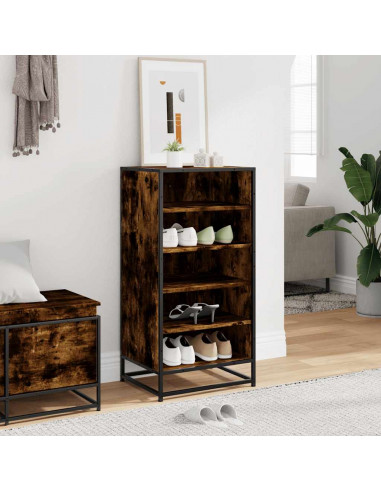 Scarpiera Rovere Fumo 48x38x97,5 cm in Legno Multistrato