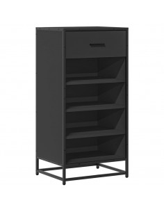 Scarpiera Nera 48x38x97,5 cm in Legno Multistrato