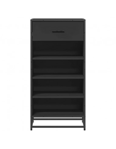 Scarpiera Nera 48x38x97,5 cm in Legno Multistrato