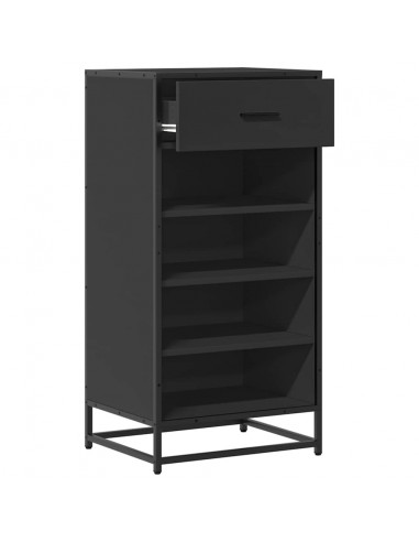 Scarpiera Nera 48x38x97,5 cm in Legno Multistrato