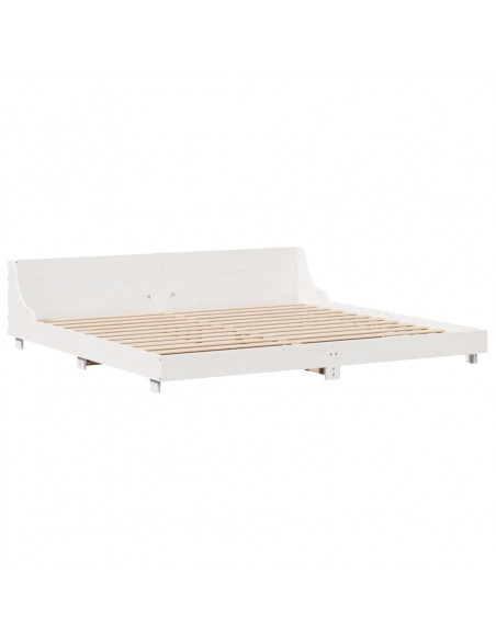 Giroletto senza Materasso Bianco 200x200 cm Legno Massello Pino