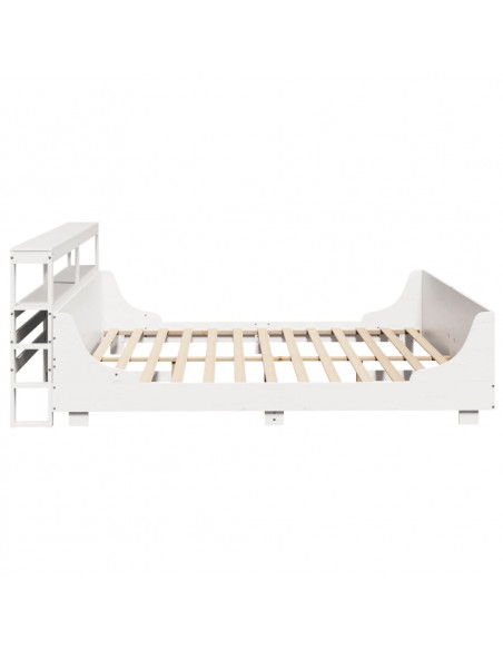 Giroletto senza Materasso Bianco 200x200 cm Legno Massello Pino
