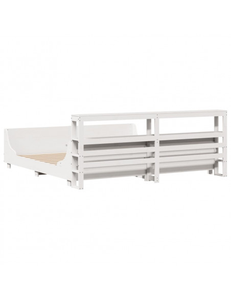 Giroletto senza Materasso Bianco 200x200 cm Legno Massello Pino