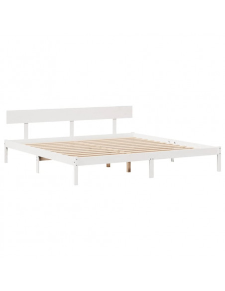 Giroletto senza Materasso Bianco 200x200 cm Legno Massello Pino