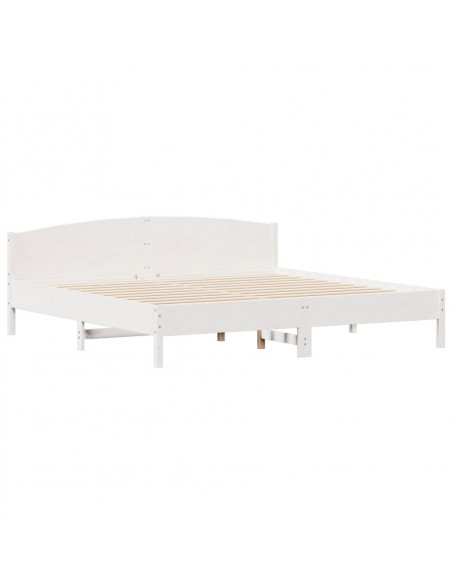 Giroletto senza Materasso Bianco 200x200 cm Legno Massello Pino
