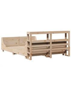 Letto senza Materasso 140x200 cm in Legno Massello di Pino 2