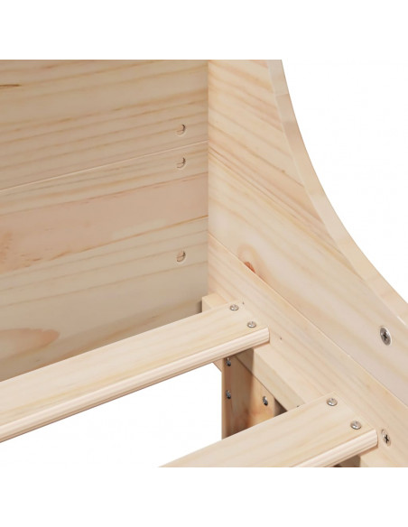 Letto senza Materasso 140x200 cm in Legno Massello di Pino