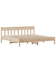 Letto senza Materasso 180x200 cm in Legno Massello di Pino 2