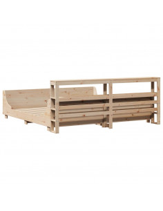 Letto senza Materasso 180x200 cm in Legno Massello di Pino 2