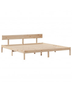 Letto senza Materasso 200x200 cm in Legno Massello di Pino