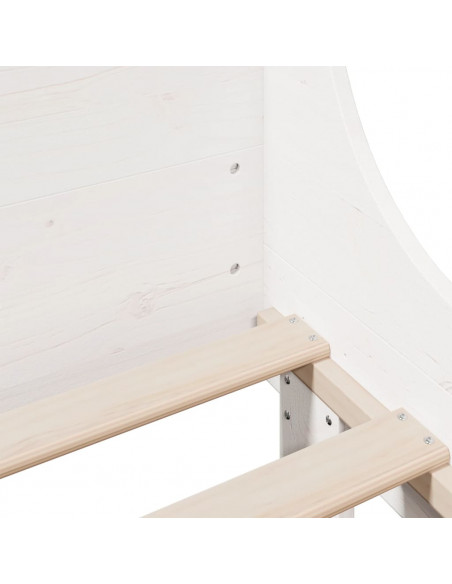 Letto senza Materasso Bianco 135x190 cm Legno Massello di Pino