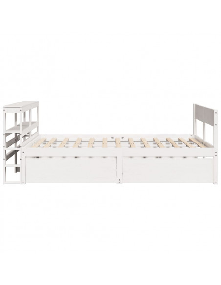 Letto senza Materasso Bianco 135x190 cm Legno Massello di Pino
