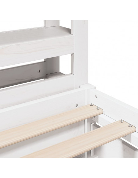 Letto senza Materasso Bianco 135x190 cm Legno Massello di Pino