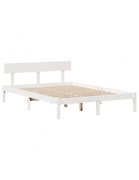 Letto senza Materasso Bianco 140x200 cm Legno Massello di Pino