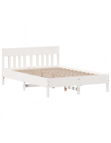 Letto senza Materasso Bianco 140x200 cm Legno Massello di Pino