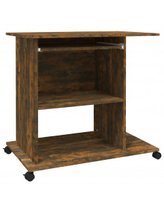 Scrivania per Computer Rovere Fumo 80x50x75cm Legno Multistrato