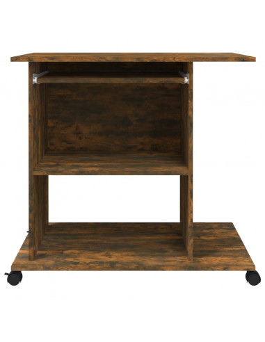 Scrivania per Computer Rovere Fumo 80x50x75cm Legno Multistrato