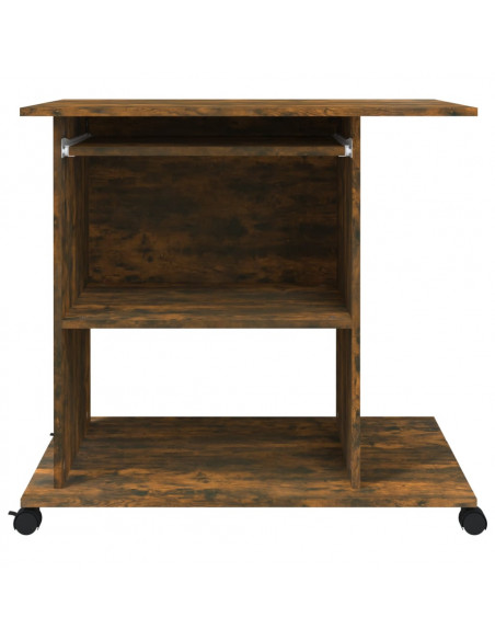 Scrivania per Computer Rovere Fumo 80x50x75cm Legno Multistrato