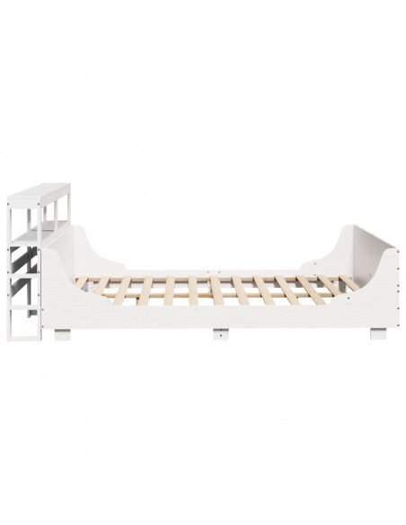 Letto senza Materasso Bianco 150x200 cm Legno Massello di Pino