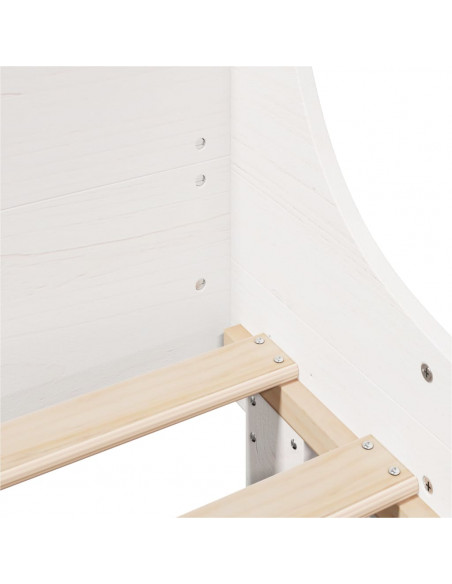 Letto senza Materasso Bianco 150x200 cm Legno Massello di Pino